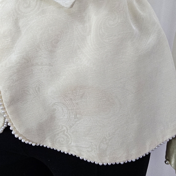 Vintage Nomi Rubinstein ivory puff sheer sleeve embellished jacket medium - Picture 5 of 16